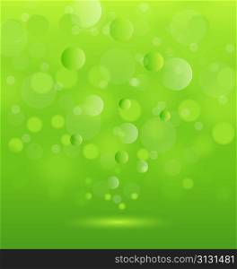 Illustration abstract background green lights - vector