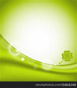 Illustration abstract background with four-leaf clover for St. Patrick&rsquo;s Day - vector