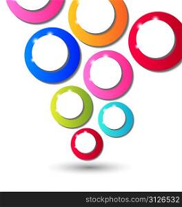 Illustration abstract background with set of multicolor circle - vector