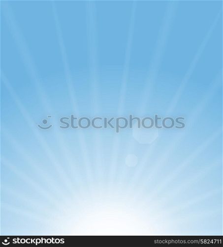 . Illustration Abstract Blue Background Sun Sunburst Vibrant - vector