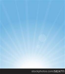 . Illustration Abstract Blue Background Sun Sunburst Vibrant - vector