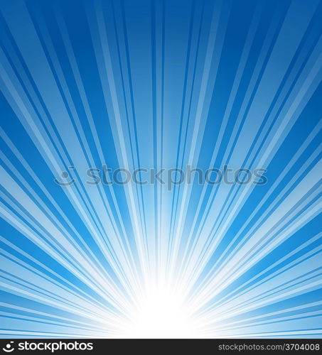 Illustration abstract blue background with sunbeam - vector