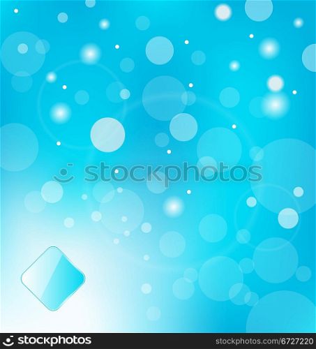 Illustration abstract blue light with label background - vector