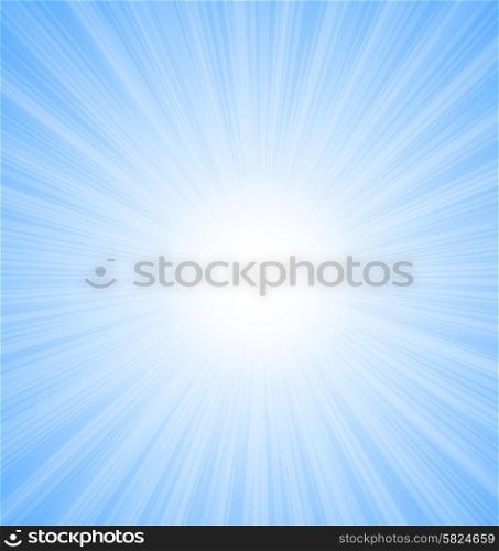 . Illustration Abstract Blue Sky Background Sun Rays shine vibrant - vector