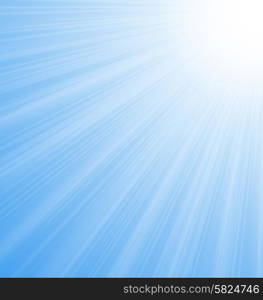 . Illustration Abstract Blue Sky Background Sun Rays shine vibrant - vector