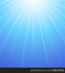 . Illustration Abstract Blue Sky Background Sun Sunburst Vibrant - vector
