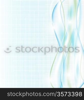 Illustration abstract blue wave background, striped design - vector