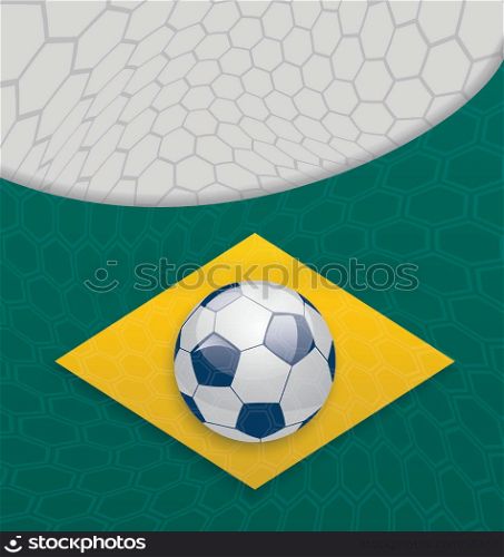 Illustration abstract brazilian background with ball - vector