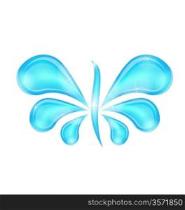 Illustration abstract butterfly stylized water splash drops - vector