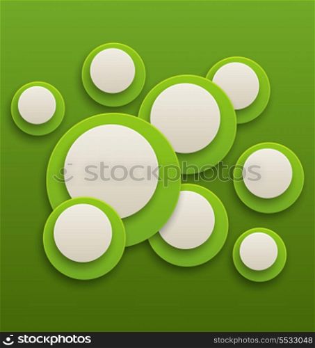 Illustration abstract green brochure, background with circles - vector
