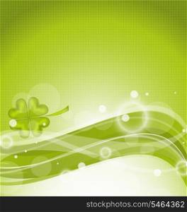 Illustration abstract line background with clover for St. Patrick&rsquo;s Day - vector