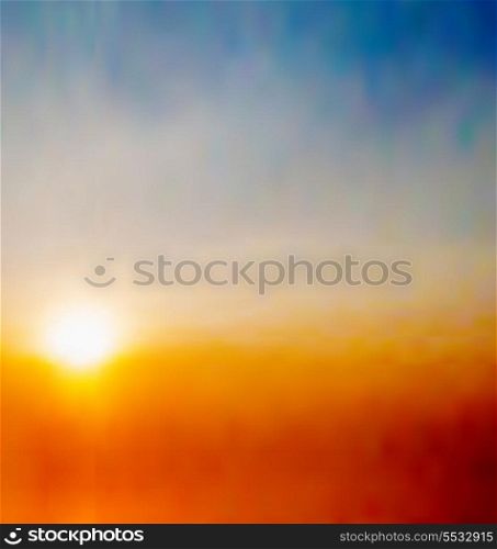 Illustration abstract natural background with sunrise - vector