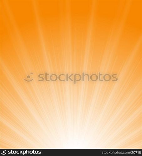 . Illustration Abstract Orange Background Sun Rays Vibrant - vector