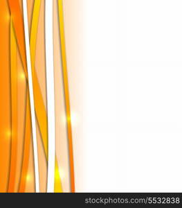 Illustration abstract orange background with lines - vector