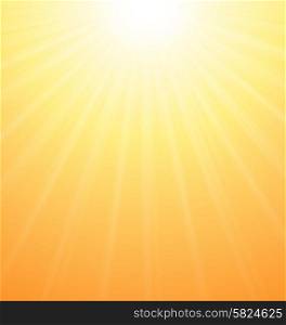 . Illustration Abstract Orange Sky Background Sun Rays Vibrant - vector