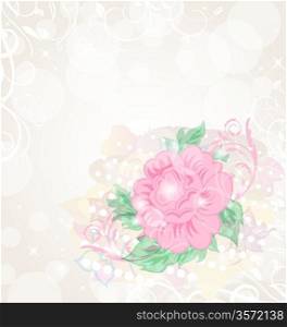 Illustration abstract romantic celebration card with flower - vector
