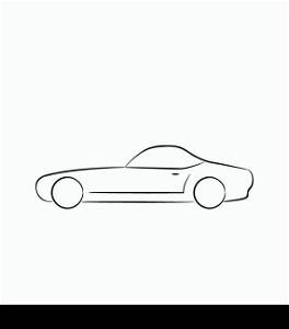 Illustration abstract sport car(profile) isolated on white background - vector