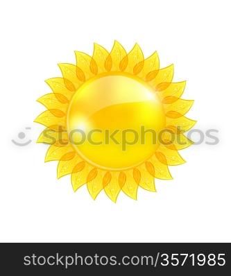 Illustration abstract sun isolated on white background - vector