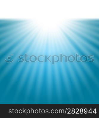 Illustration abstract sun on water background