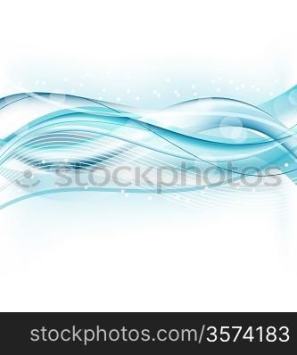 Illustration abstract water background, wavy design - vector