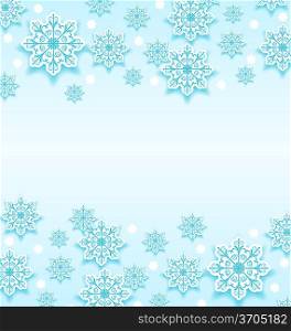 Illustration abstract winter background with snowflakes - vector