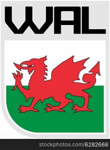 Illustration an icon of the Flag of Wales. Flag of Wales icon