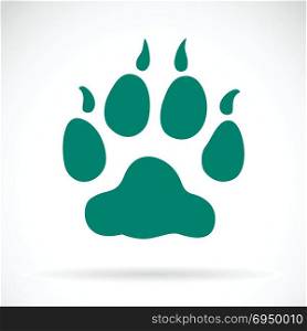 Illustration animals paws print on a white background