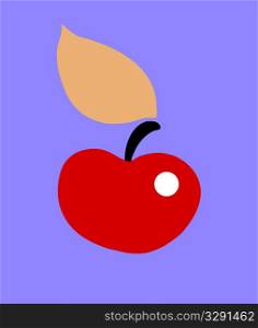 illustration apple on blue background