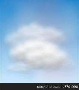 Illustration Background Blue Sky Fluffy Clouds - vector