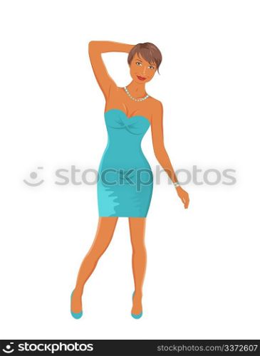 Illustration beautiful girl dancing isolated - vector
