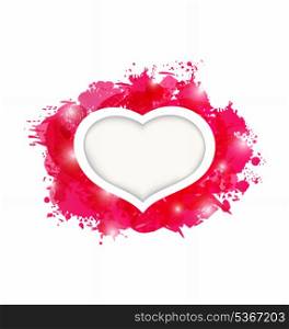 Illustration beautiful heart for card Valentine&rsquo;s day- vector