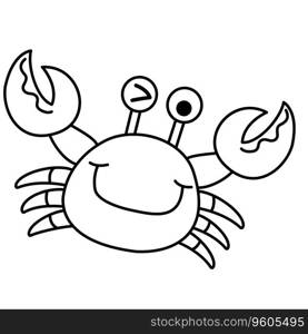 Illustration black and white crab