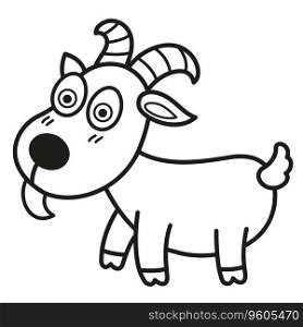 Illustration black and white goat