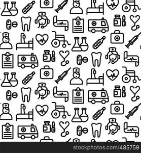 illustration black and white medicine seamless pattern. medicine seamless pattern