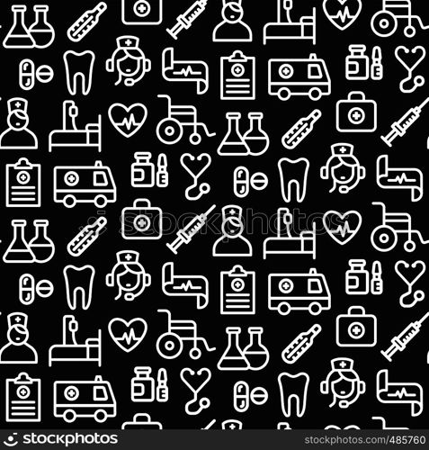 illustration black and white medicine seamless pattern. medicine seamless pattern