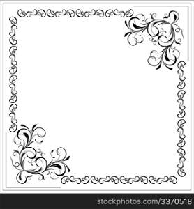 Illustration blank floral frame border. Vector