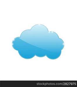 Illustration blue cloud isolated on white background - vector