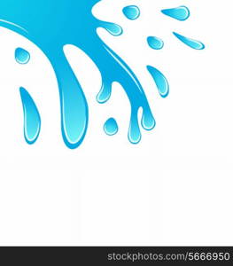 Illustration blue water spill isolated on white background - vector