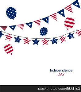 Illustration Bunting pennants for Independence Day USA - Vector