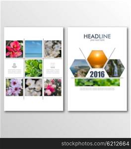 Illustration Business Brochures, Blur Backgrounds with Infographic Elements. Layout Can Be Used for Design for Poster, Magazine, Flyer - Vector