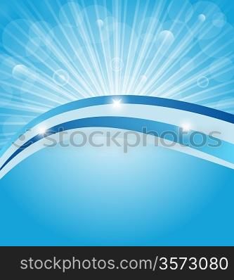 Illustration business card show light rays - vector