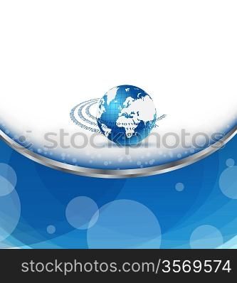 Illustration business card with Earth planet - vector
