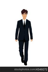 Illustration businessman in suit isolated - vector
