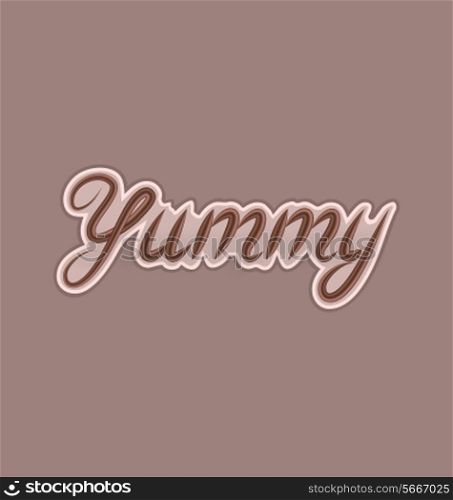 Illustration calligraphic title made of chocolate, design element - vector