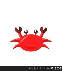 Illustration cartoon funny crab isolated on white background - vector