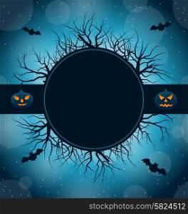 Illustration Celebration Card for Halloween Party, Abstract Dark Background - Vector