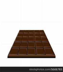 Illustration chocolate bar isolated on white background, sweet dessert - vector