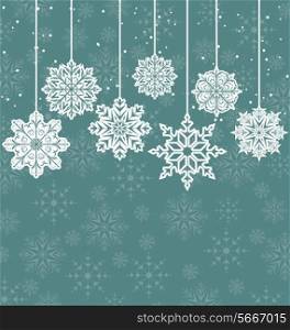Illustration Christmas background with variation snowflakes - vector