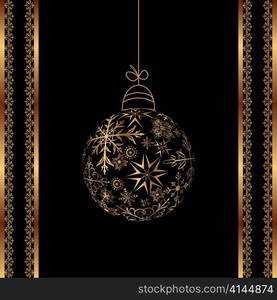 Illustration Christmas ball made of snowflakes isolated - vector