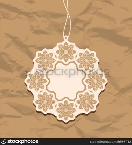 Illustration Christmas blank badge, vintage style - vector
